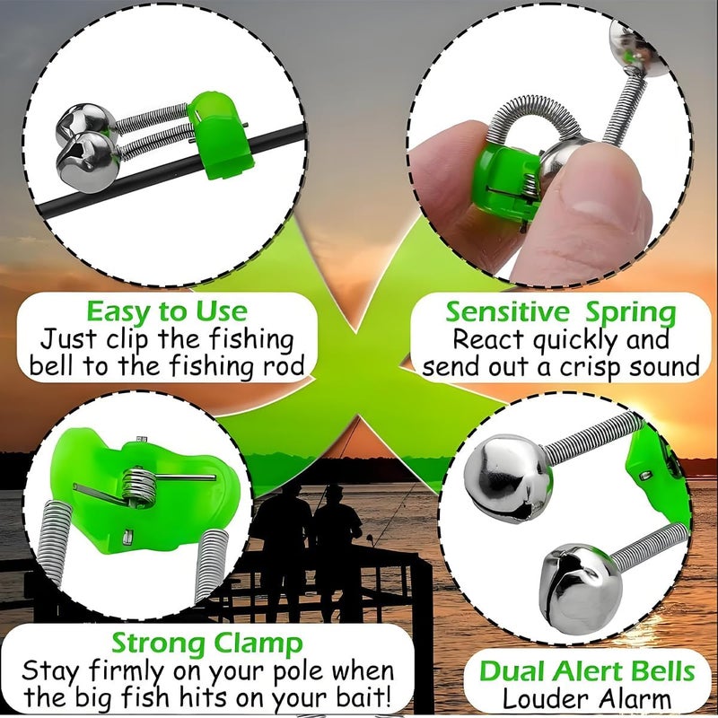 Aliagle Fishing Rod Alarm Bells Clips, Set of Bells for Fishing Rods - Image 2